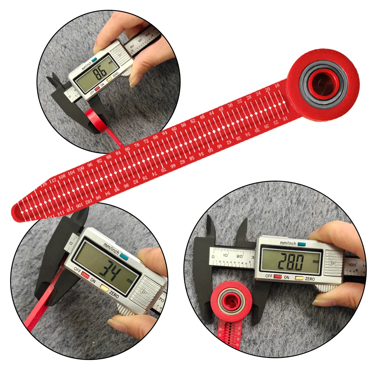 Portable Circular Drafting Compass Design Plastic Ruler, for Precision Drawing Woodworking Measuring Tool & Engineering Projects