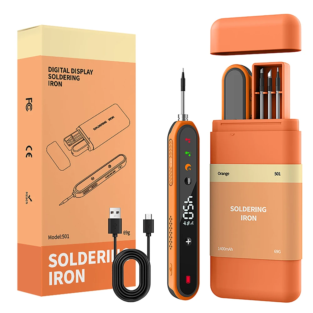 8-15W Type-C Digital Electric Soldering Iron Kit Intelligent Adjustable Temperature Fast Heating Mini Solder Irons Repair Tool