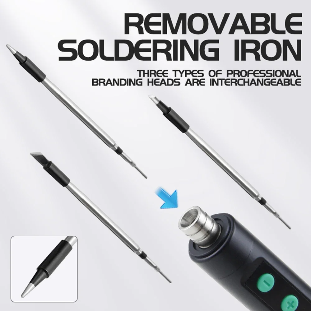 8-15W Type-C Digital Electric Soldering Iron Kit Intelligent Adjustable Temperature Fast Heating Mini Solder Irons Repair Tool