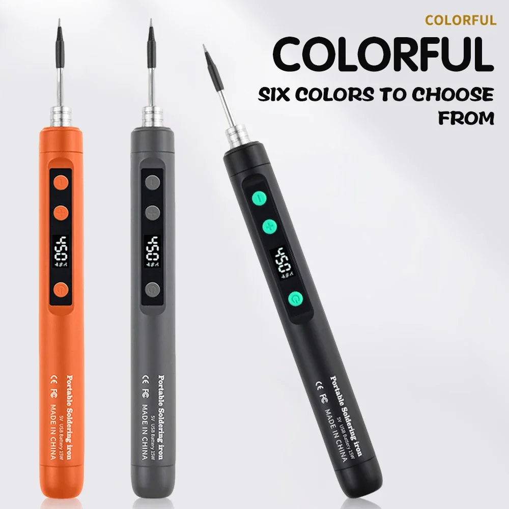 8-15W Type-C Digital Electric Soldering Iron Kit Intelligent Adjustable Temperature Fast Heating Mini Solder Irons Repair Tool
