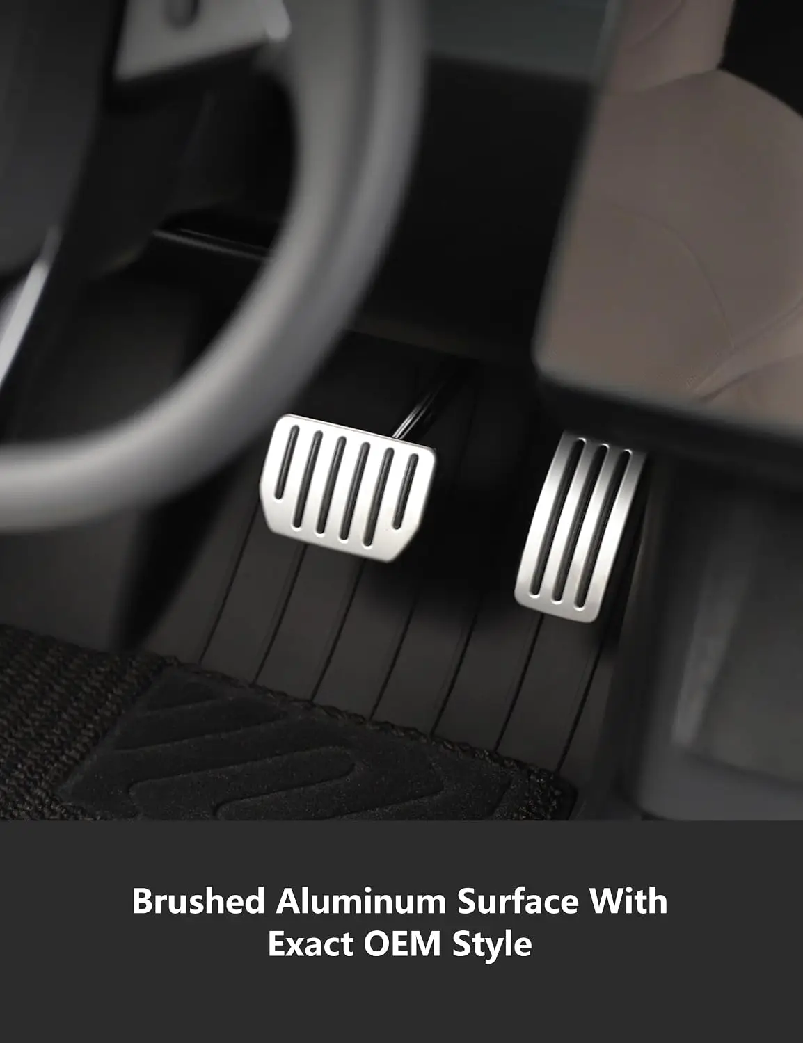For Tesla Performance Pedal Pads Cover Foot Aluminum Non-Slip Pedals for Model Y(Juniper) Model 3(Highland) 3/Y 2017-2026