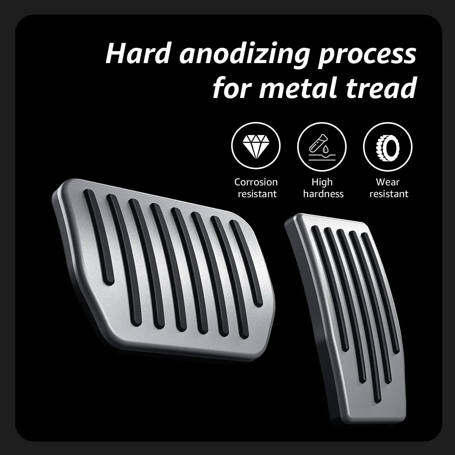 For Tesla Performance Pedal Pads Cover Foot Aluminum Non-Slip Pedals for Model Y(Juniper) Model 3(Highland) 3/Y 2017-2026