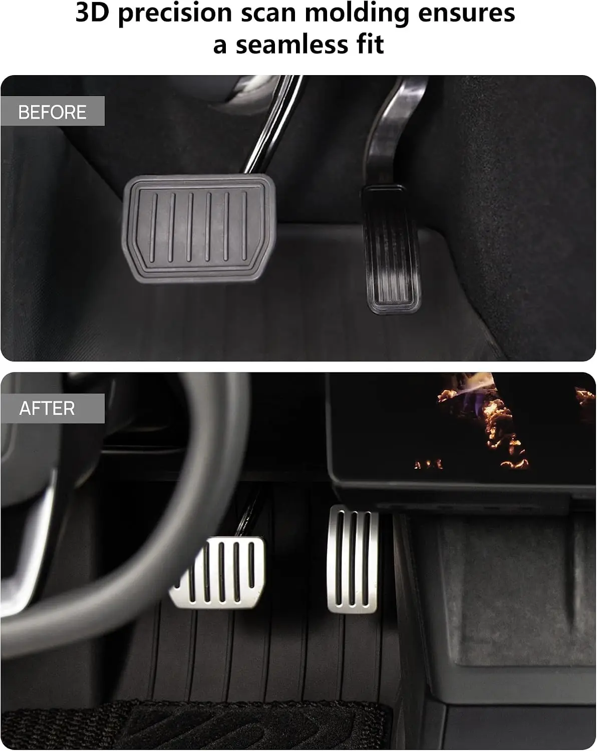 For Tesla Performance Pedal Pads Cover Foot Aluminum Non-Slip Pedals for Model Y(Juniper) Model 3(Highland) 3/Y 2017-2026