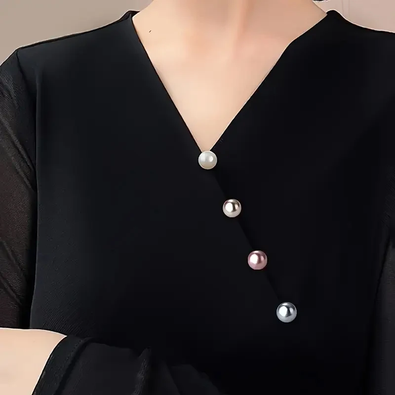 10pcs Pearl Button Pins ,DIY Decorative Safety Button Covers For Shoes, Hats, Bags, Shawls,Collar Needle Buckle Fixed Pin Brooch