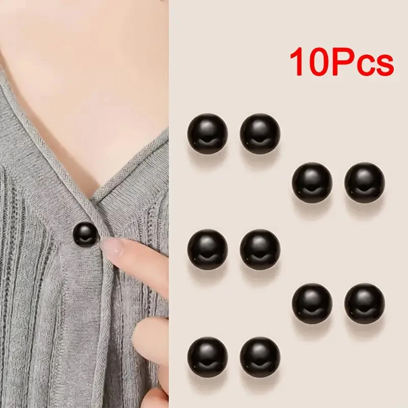 10pcs Pearl Button Pins ,DIY Decorative Safety Button Covers For Shoes, Hats, Bags, Shawls,Collar Needle Buckle Fixed Pin Brooch