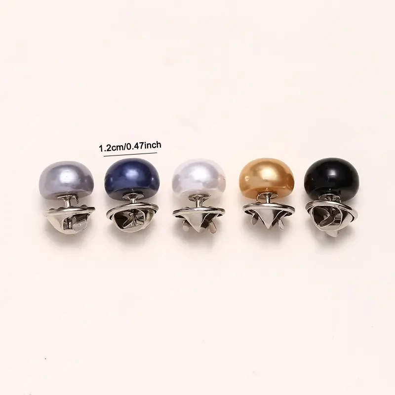 10pcs Pearl Button Pins ,DIY Decorative Safety Button Covers For Shoes, Hats, Bags, Shawls,Collar Needle Buckle Fixed Pin Brooch