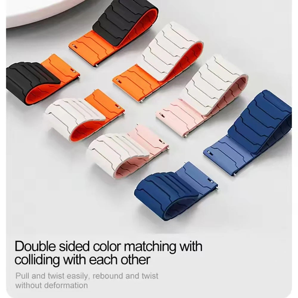 20/22mm Magnetic Strap For Huami AMAZFIT BIP 6 5 UNITY Silicone Loop Band GTR 4/3/3 Pro 2e GTS 4 mini 3 BALANCE Sports Watchband