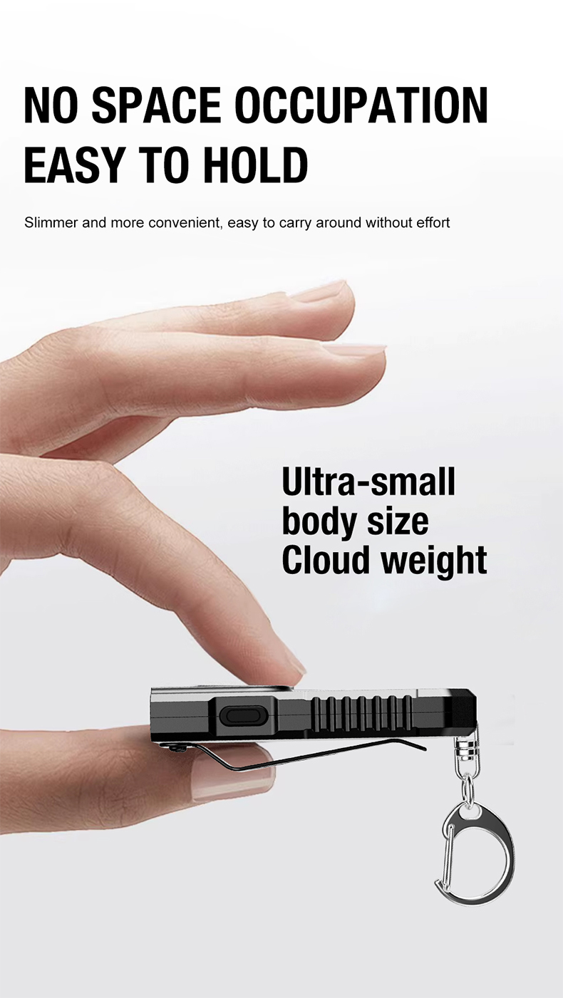 Portable Waist Hanging Keychain, Mini Flashlight, Multifunctional Emergency Charging, Anti Key Chain, Super Large, Bright, House