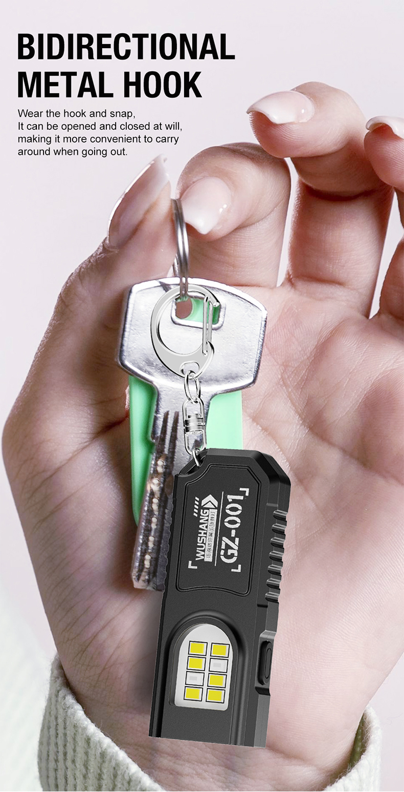 Portable Waist Hanging Keychain, Mini Flashlight, Multifunctional Emergency Charging, Anti Key Chain, Super Large, Bright, House