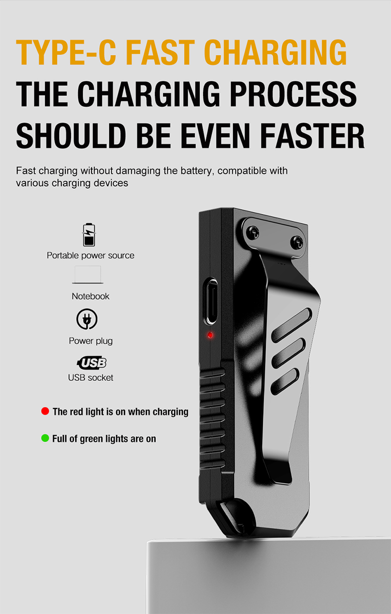 Portable Waist Hanging Keychain, Mini Flashlight, Multifunctional Emergency Charging, Anti Key Chain, Super Large, Bright, House