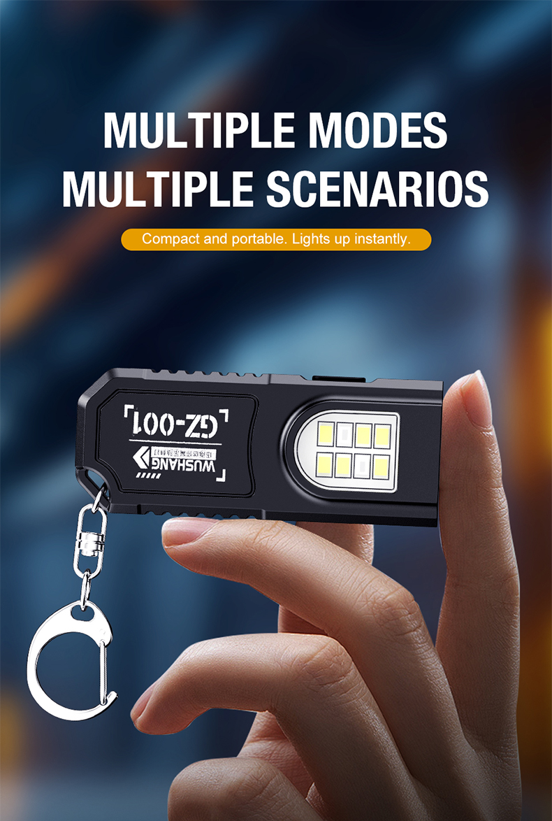 Portable Waist Hanging Keychain, Mini Flashlight, Multifunctional Emergency Charging, Anti Key Chain, Super Large, Bright, House