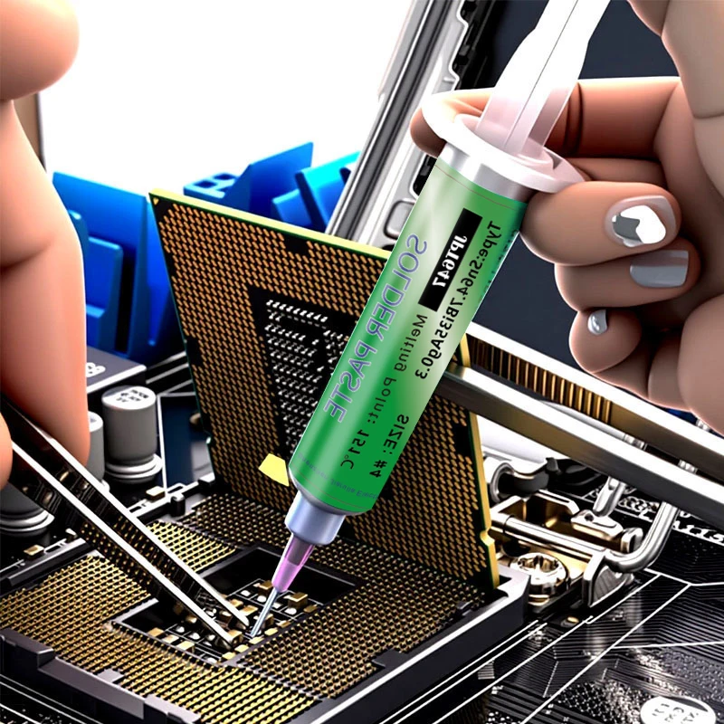 Sn64.7Bi35Ag0.3 Lead Free Solder Paste Syringe No-Clean Soldering Paste for SMT PCB BGA Repair Low Temperature Welding Flux