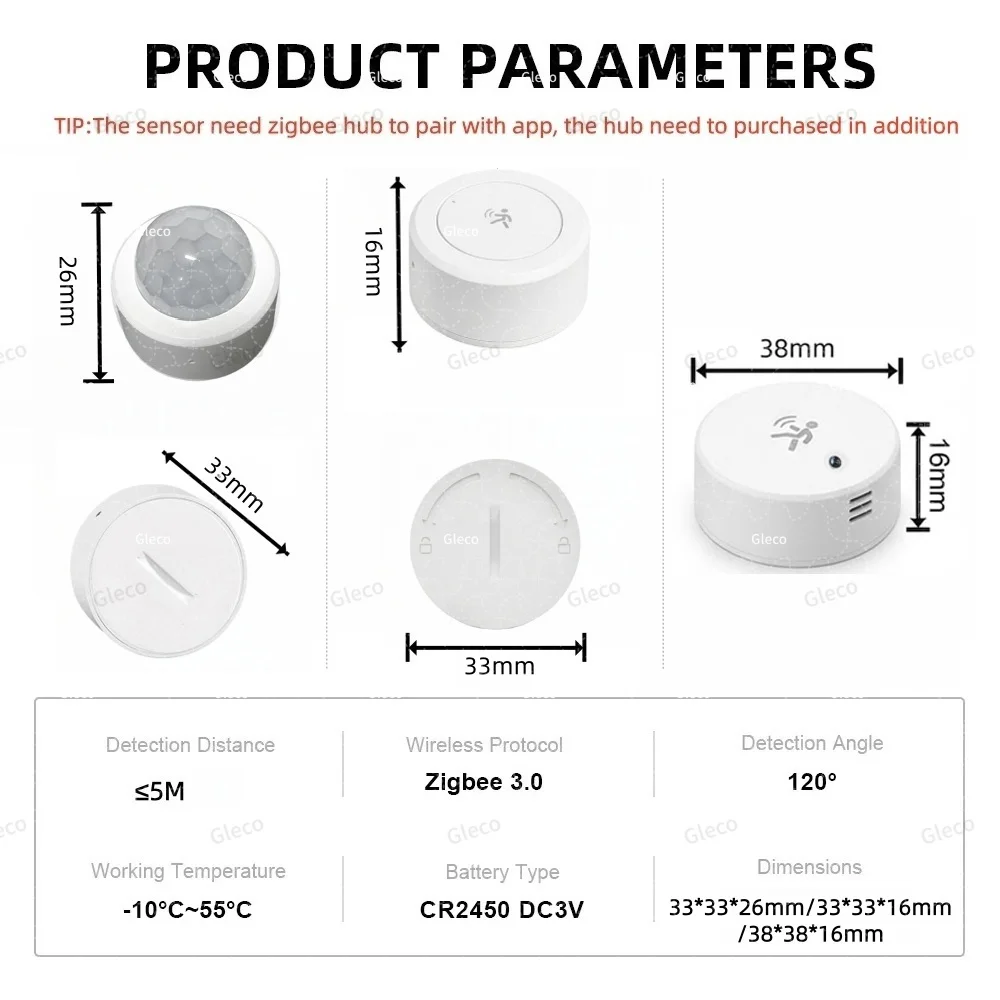 Zigbee 24G Mmwave Radar Presence Sensor Human Detector Motion/Static Detection For Tuya Z2M Smart Home Security Automation Alarm