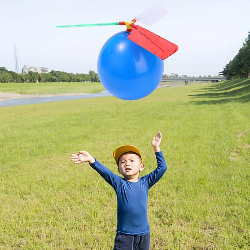 5PCS Propeller Balloon Helicopter Toys DIY Balloon with Whistle Outdoor Flying Balloon Birthday Party Decoration Gift