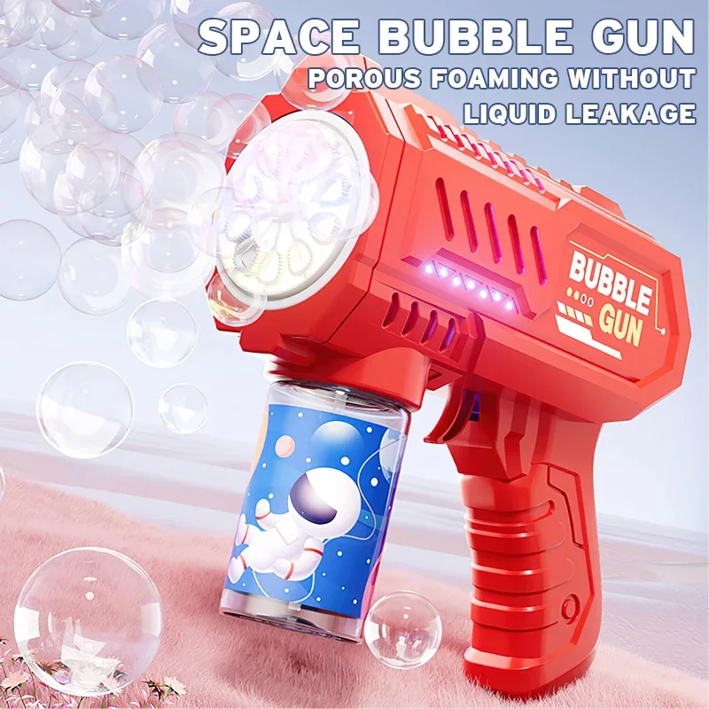 Fully Automatic Bubble Gun Rocket Bubble Machine, Automatic Air Blowing Device, Bubble Liquid Toy for Beach and Outdoor Use, Bea