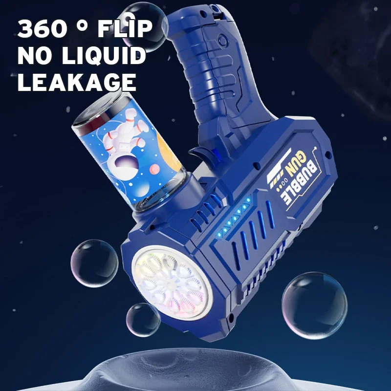 Fully Automatic Bubble Gun Rocket Bubble Machine, Automatic Air Blowing Device, Bubble Liquid Toy for Beach and Outdoor Use, Bea
