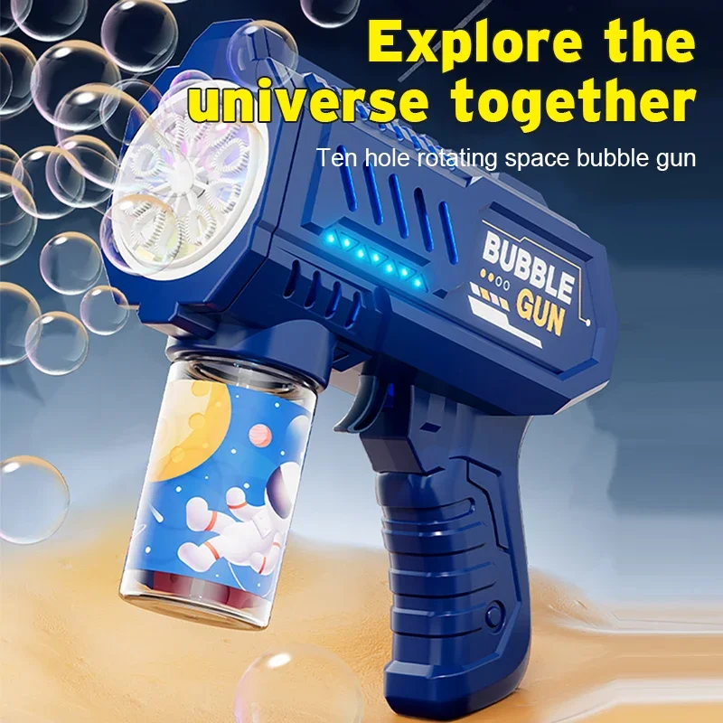 Fully Automatic Bubble Gun Rocket Bubble Machine, Automatic Air Blowing Device, Bubble Liquid Toy for Beach and Outdoor Use, Bea