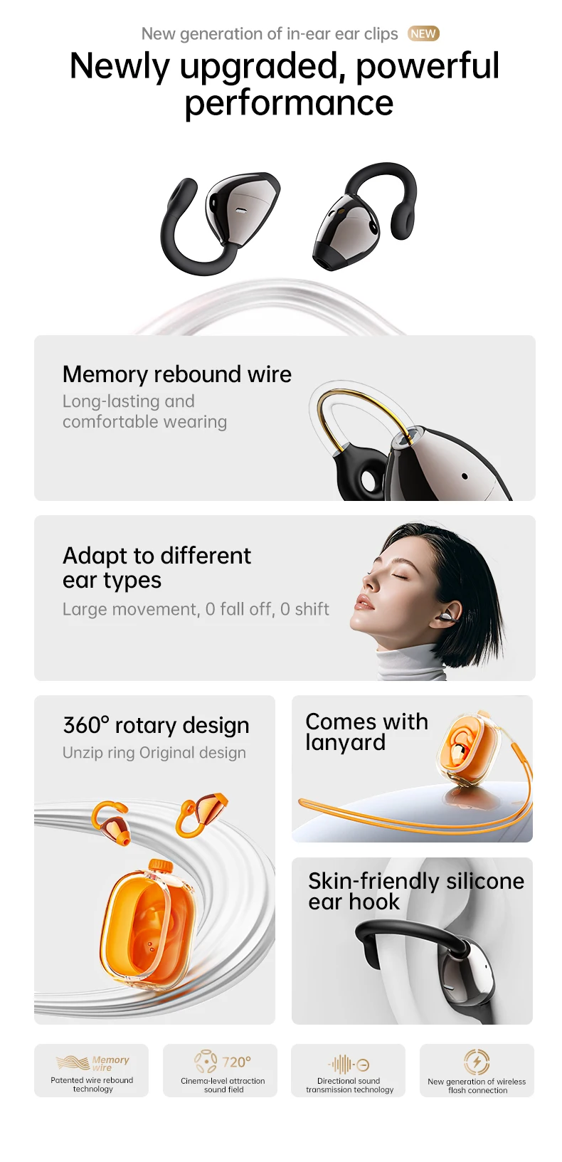 BT Earphone Clip On Monaural Inear Motion Stereo Bone Conduction Gd28 Business Wireless Earphone Mini Monaural Tws