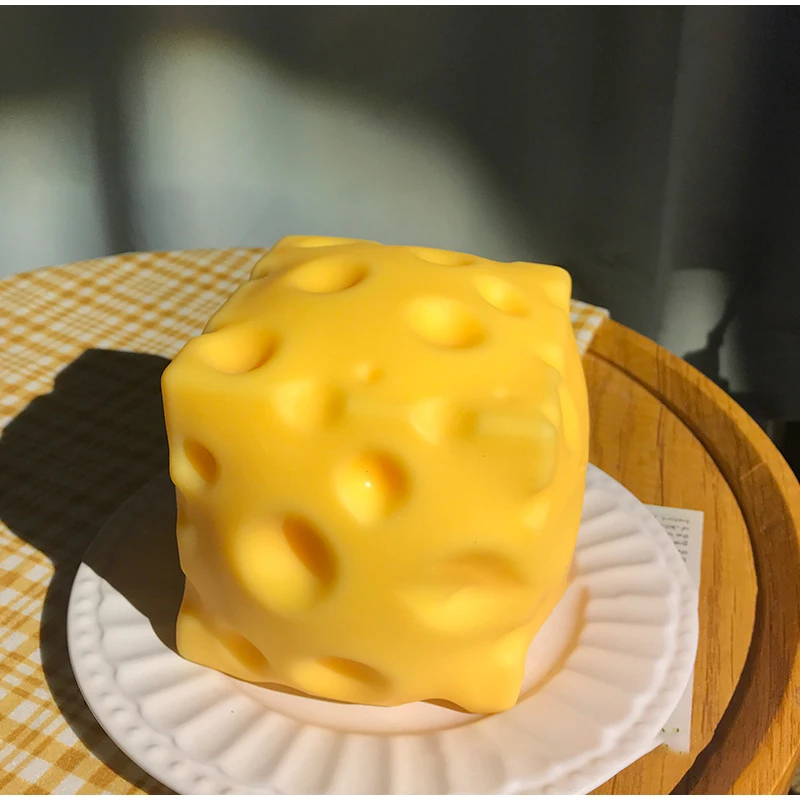 1PC Office Ornament Decoration Giant Cheese Squeeze Extra Large Cheese Squishy Fidget Slow Rebound Shapeable for Adults Gifts