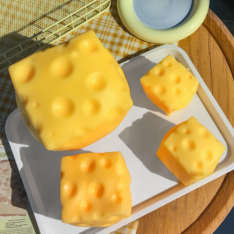 1PC Office Ornament Decoration Giant Cheese Squeeze Extra Large Cheese Squishy Fidget Slow Rebound Shapeable for Adults Gifts