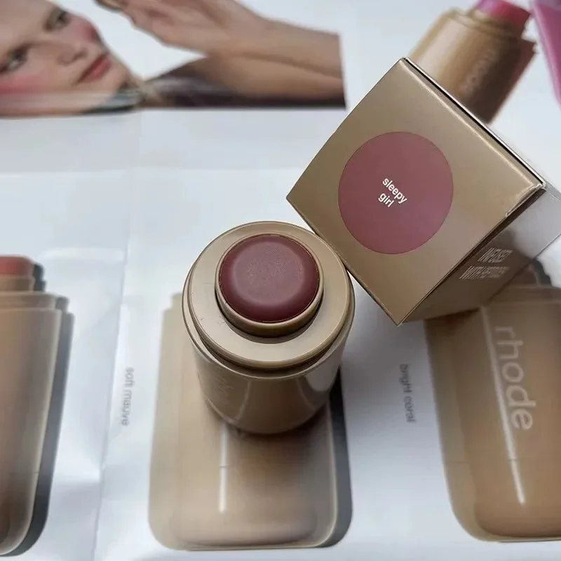 Rhode Pocket Blush LIP Stick Lip And Cheek Hydrating Stick Natural Rouge Powder Blush Cream Lipstick Cheek Easy To Apply Colo
