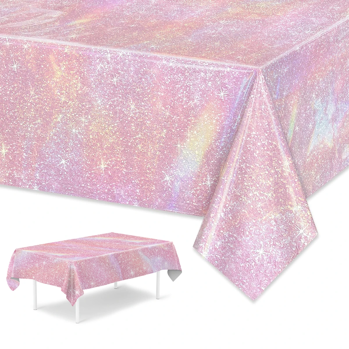 Purple Laser Disposale Tablecloth Happy Birthday Party Decoration Wedding Party Aluminum Film Table Cover Baby Shower Supplies