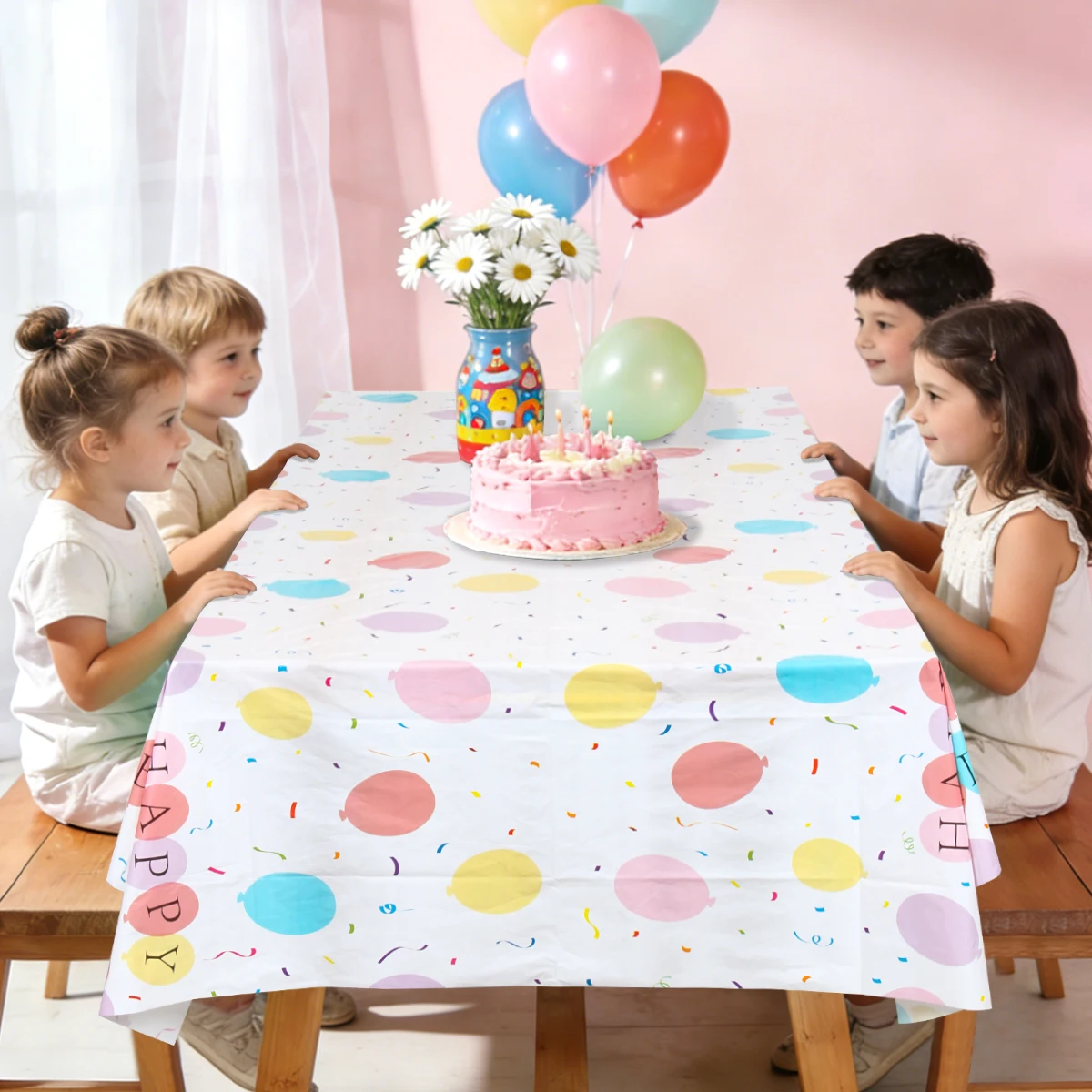 Purple Laser Disposale Tablecloth Happy Birthday Party Decoration Wedding Party Aluminum Film Table Cover Baby Shower Supplies
