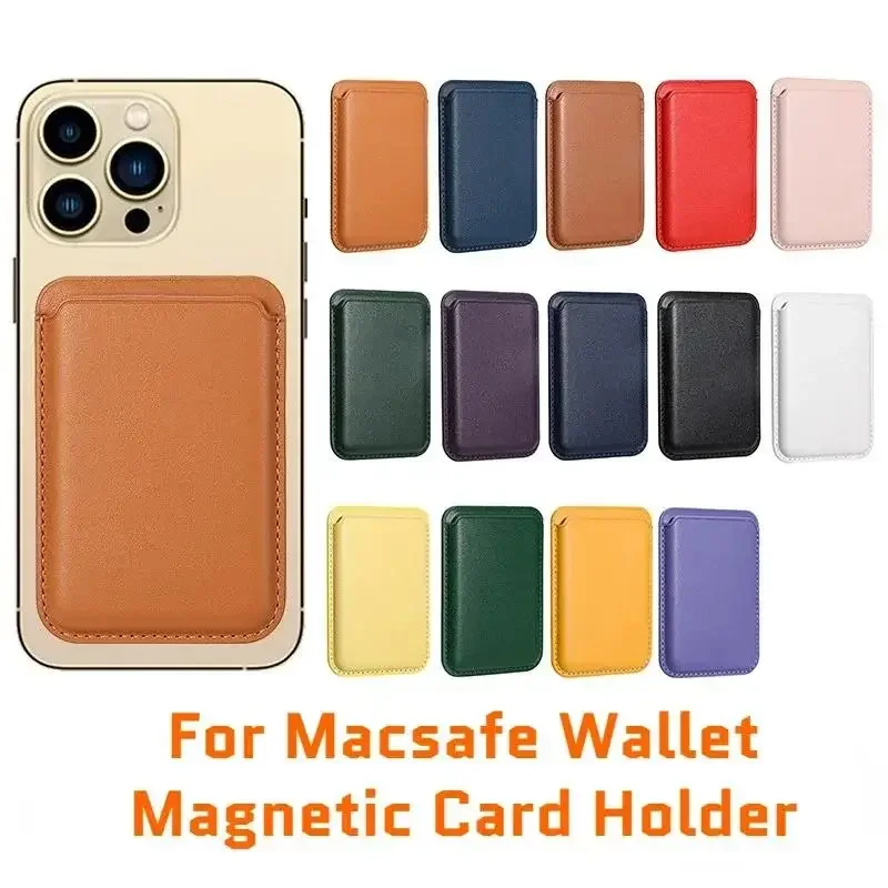 For Magsafe Magnetic Leather Wallet Case For iPhone 17 16 15 14 13 12 11 8 Samsung Huawei Card Holder with Magnet Covers