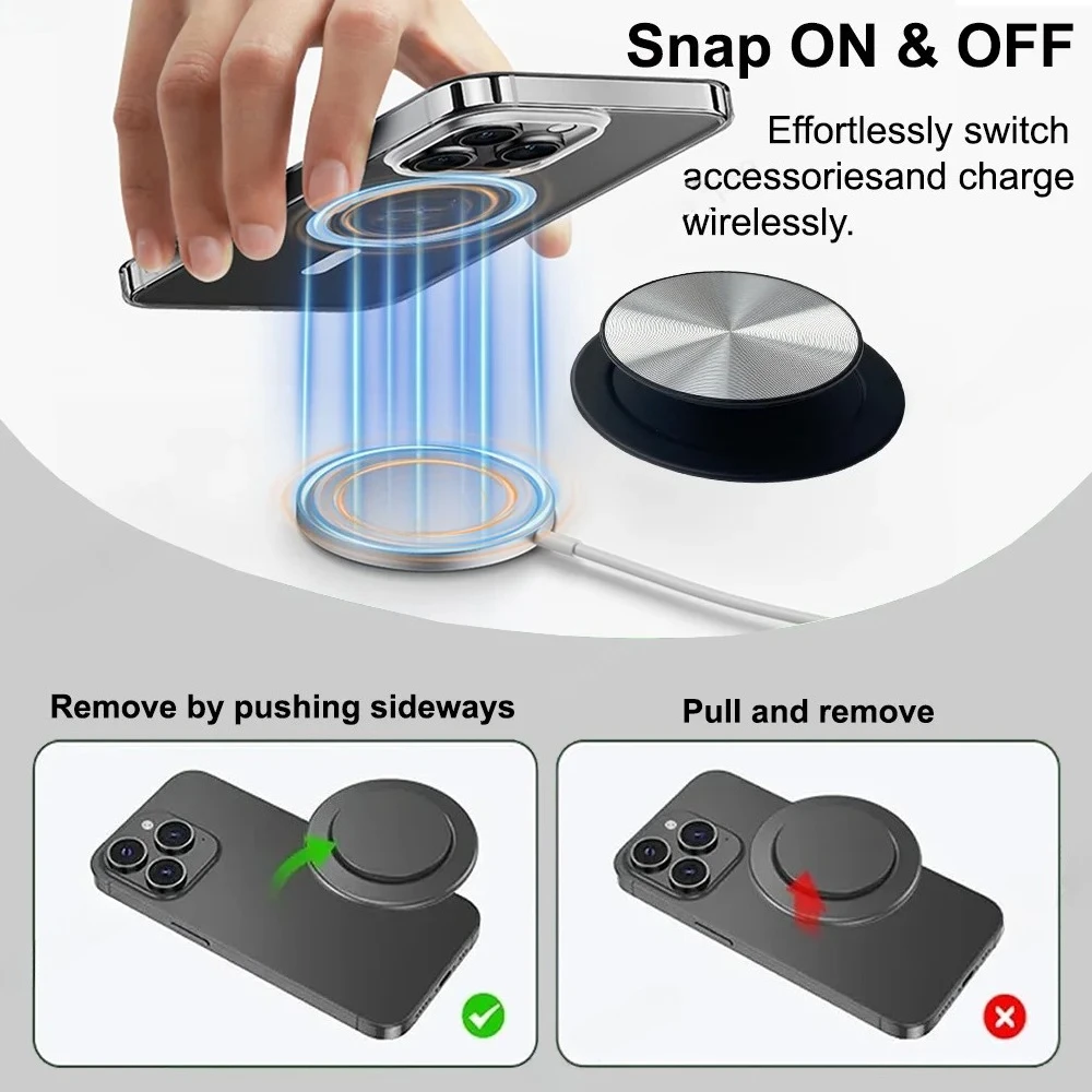 Magnetic Foldable Phone Grip Holder For Samsung Mount Socket Pocket For Magsafe iPhone 17 N52 Magnet Ring Finger Expanding Stand