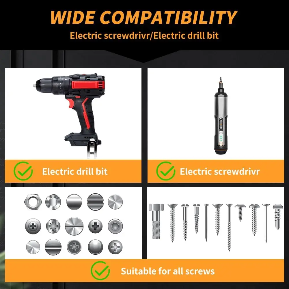 Spring-Loaded Screw Holder Drill Bit Anti-Drop Screwdriver Bit Fixing Clamp Set Screw Holder Drill Bit Phillips Screwdriver Bit