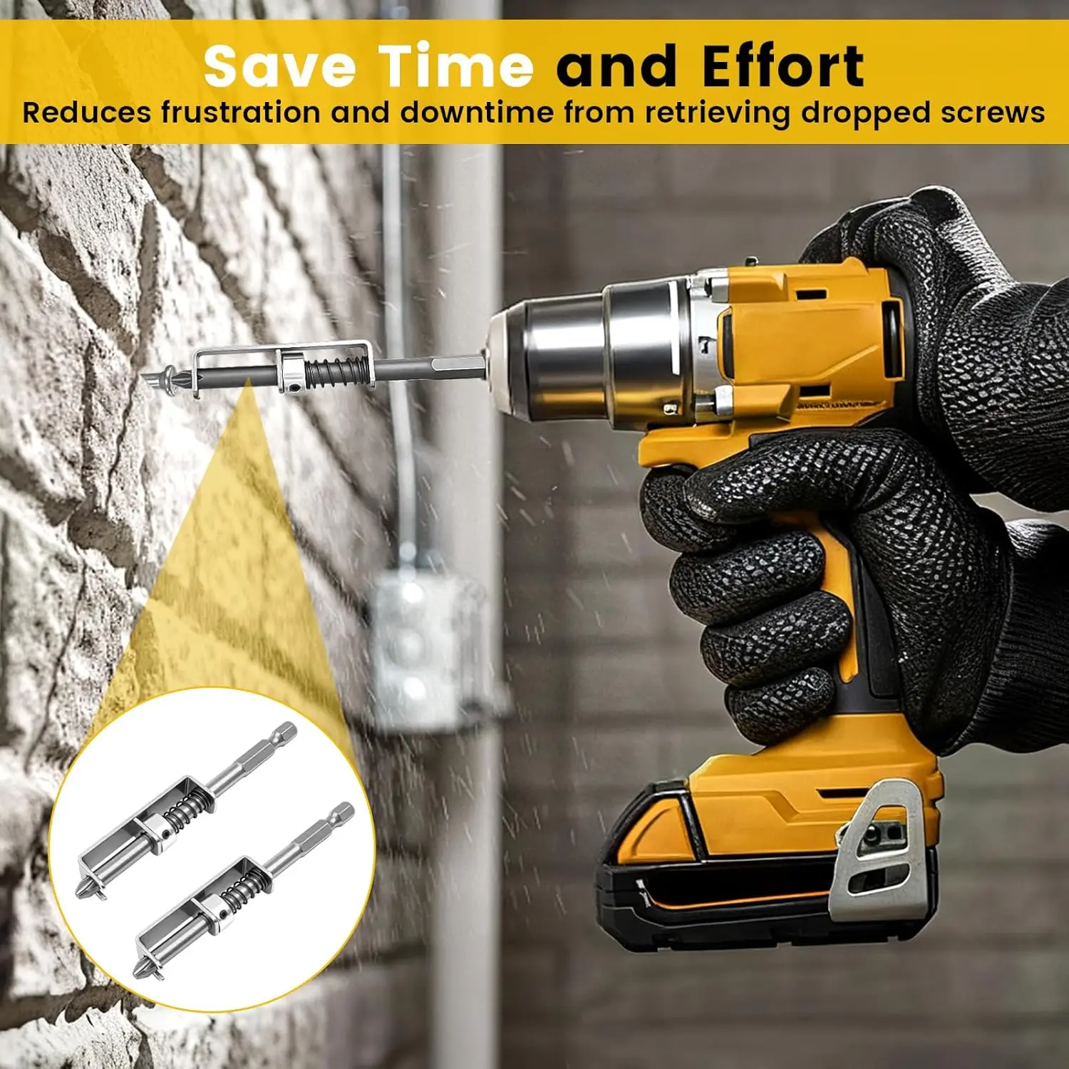 Spring-Loaded Screw Holder Drill Bit Anti-Drop Screwdriver Bit Fixing Clamp Set Screw Holder Drill Bit Phillips Screwdriver Bit