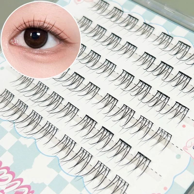 Mixiaohe Glueless Eyelashes 48 Clusters 10-13mm C Curl Natural Fluffy Segmented Lashes for Beginners