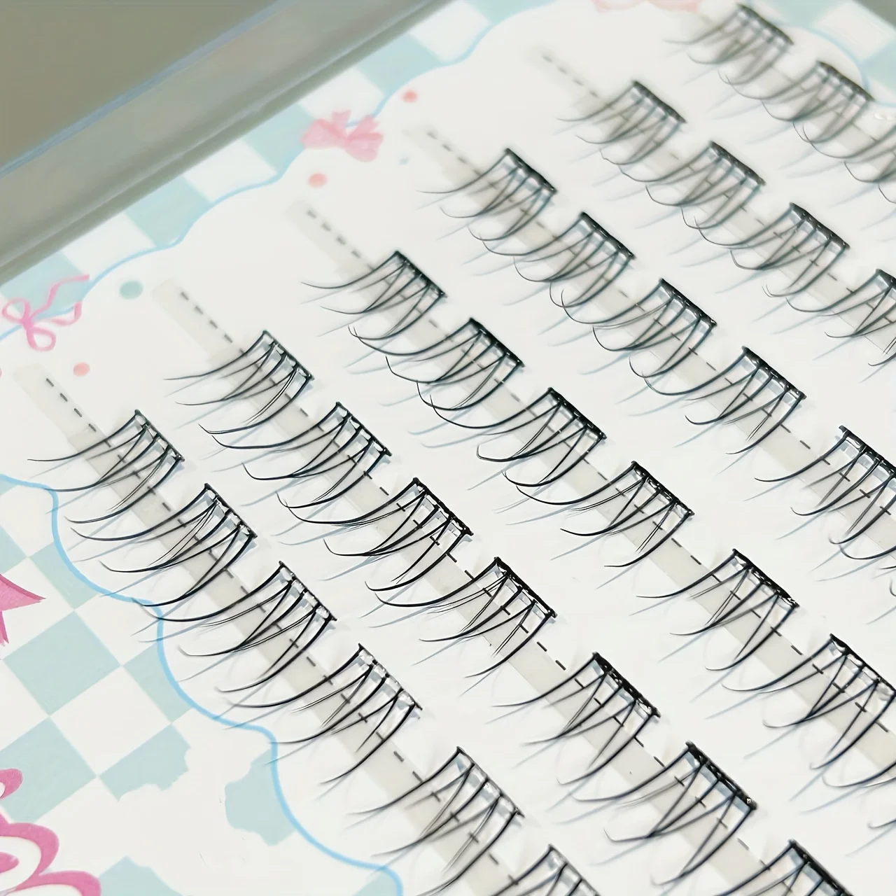 Mixiaohe Glueless Eyelashes 48 Clusters 10-13mm C Curl Natural Fluffy Segmented Lashes for Beginners