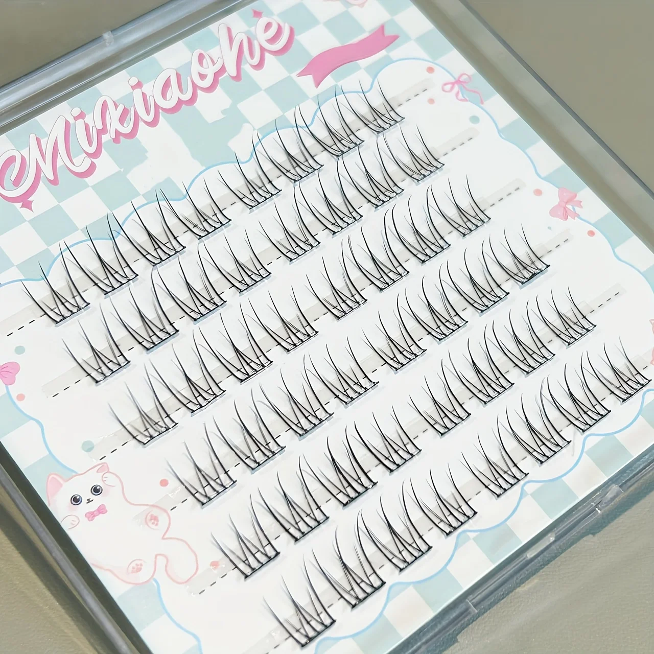 Mixiaohe Glueless Eyelashes 48 Clusters 10-13mm C Curl Natural Fluffy Segmented Lashes for Beginners