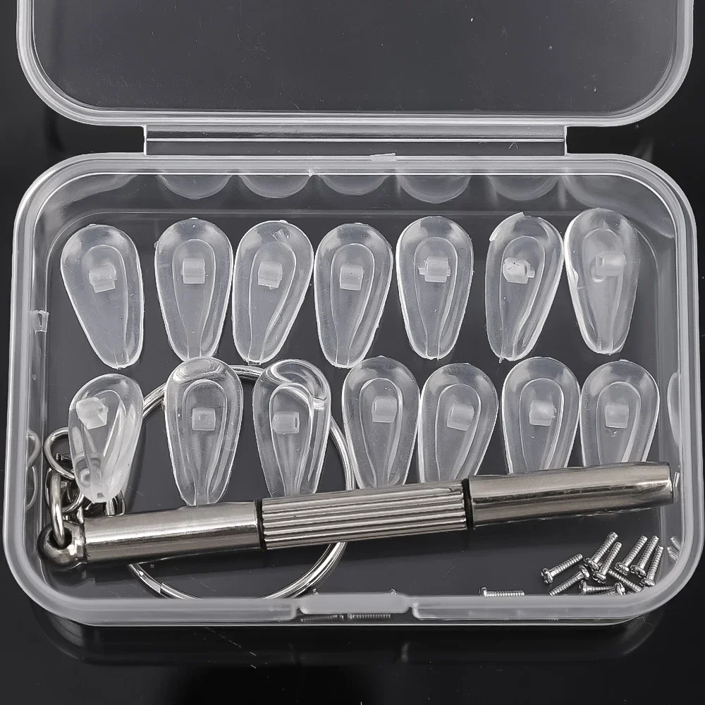 Eyeglasses Nose Pads with Screwdriver DIY Soft Silicone Air Chamber Glasses Replacement Repair Tools Anti-slip Nose Pad Screw