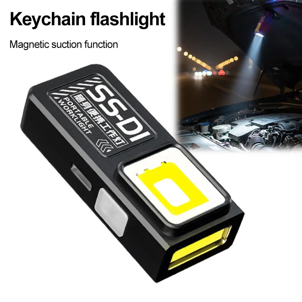 LED COB Flashlight Type C Rechargeable 600LM Portable Mini Torch Pocket Lantern Flood Work Light With Magnet For Emergency