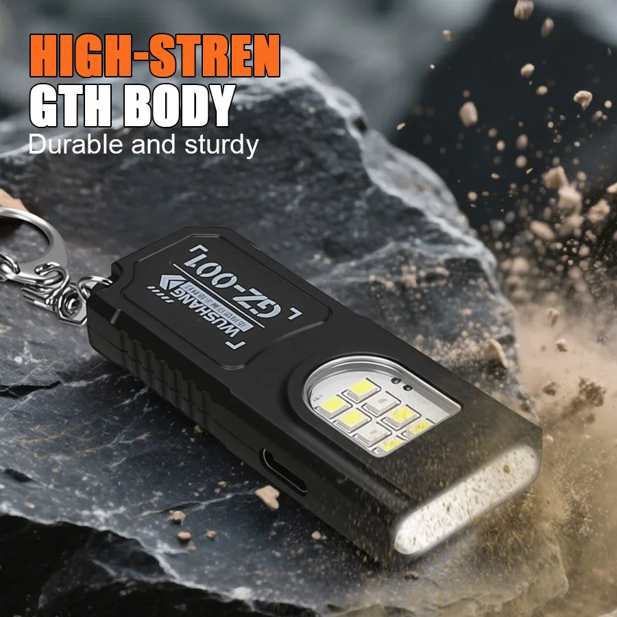 LED COB Flashlight Type C Rechargeable 600LM Portable Mini Torch Pocket Lantern Flood Work Light With Magnet For Emergency
