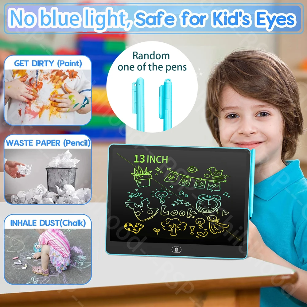 8/11/13/16 Inch LCD Drawing Tablet Writing Board Kids Doodle Painting Handwriting Pad Toy for 3 4 5 6 7 8 Years Girls Boys Gifts