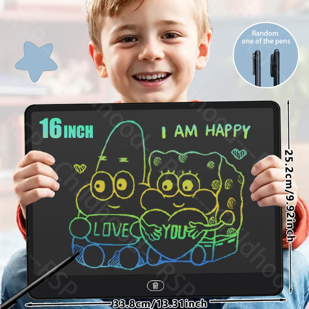 8/11/13/16 Inch LCD Drawing Tablet Writing Board Kids Doodle Painting Handwriting Pad Toy for 3 4 5 6 7 8 Years Girls Boys Gifts
