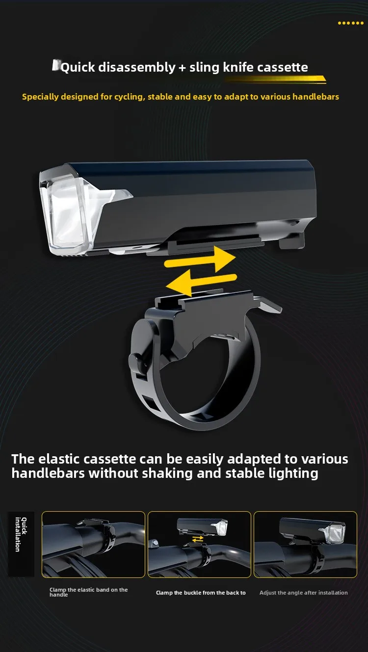 Bicycle Lights, Bike Lights, Cycling Lights, TYPE-C Charging Digital Display, High Brightness, Road Bike Sensing, Night Riding