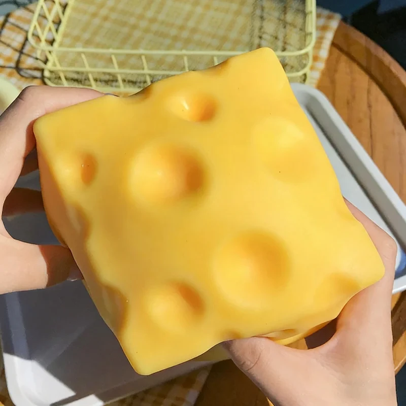 Simulate Cheese Squeeze Toy Slow Rebound Pinching Office Decompression Slow Rebound Cheese Pinching Ornament Relax Decompress