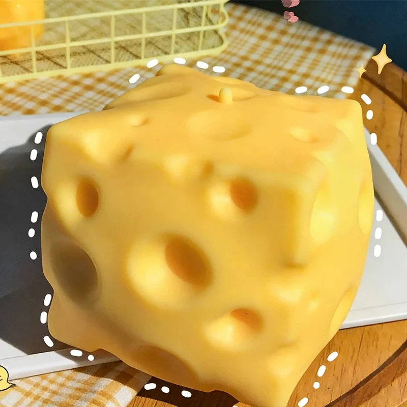 Simulate Cheese Squeeze Toy Slow Rebound Pinching Office Decompression Slow Rebound Cheese Pinching Ornament Relax Decompress