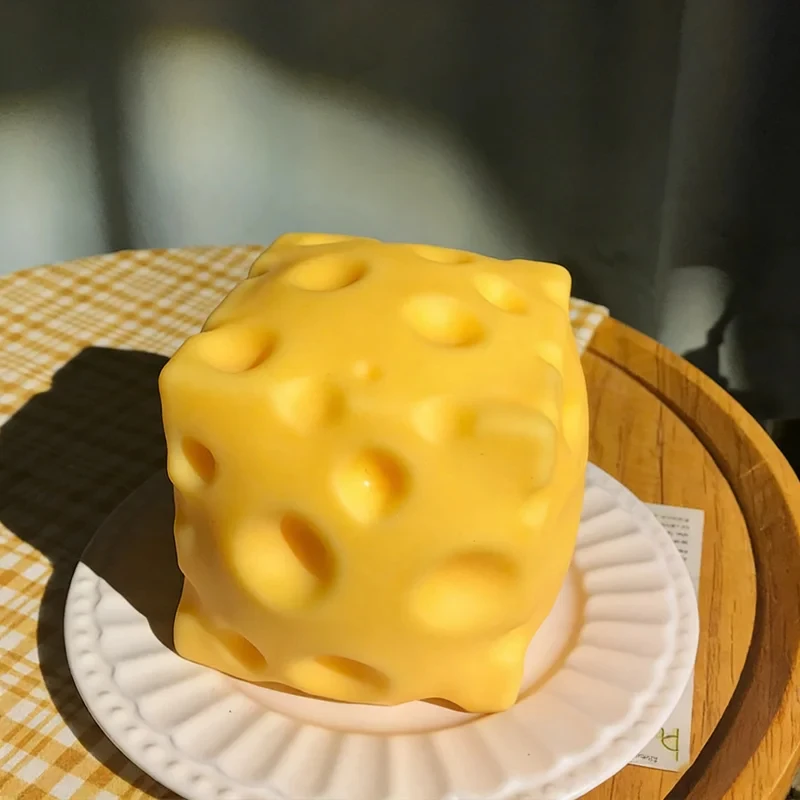 Simulate Cheese Squeeze Toy Slow Rebound Pinching Office Decompression Slow Rebound Cheese Pinching Ornament Relax Decompress