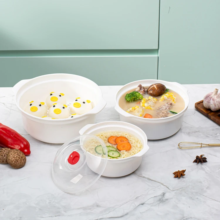 Microwave Oven Special Box Heated Soup Pot Rice Steamed Hot Steamed Buns with Lid Eco-friendly Food Grade Kitchen Tool