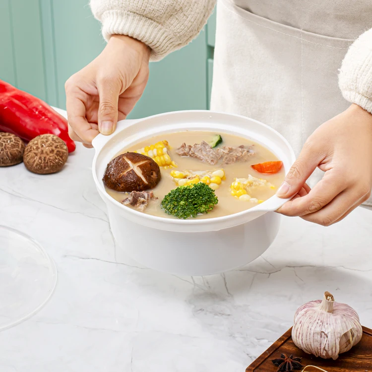 Microwave Oven Special Box Heated Soup Pot Rice Steamed Hot Steamed Buns with Lid Eco-friendly Food Grade Kitchen Tool