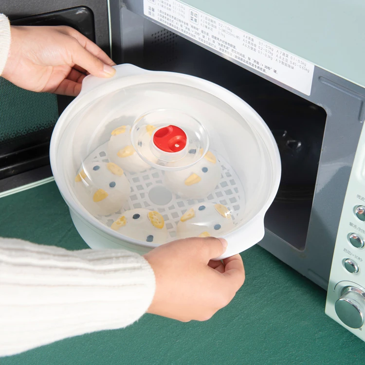 Microwave Oven Special Box Heated Soup Pot Rice Steamed Hot Steamed Buns with Lid Eco-friendly Food Grade Kitchen Tool