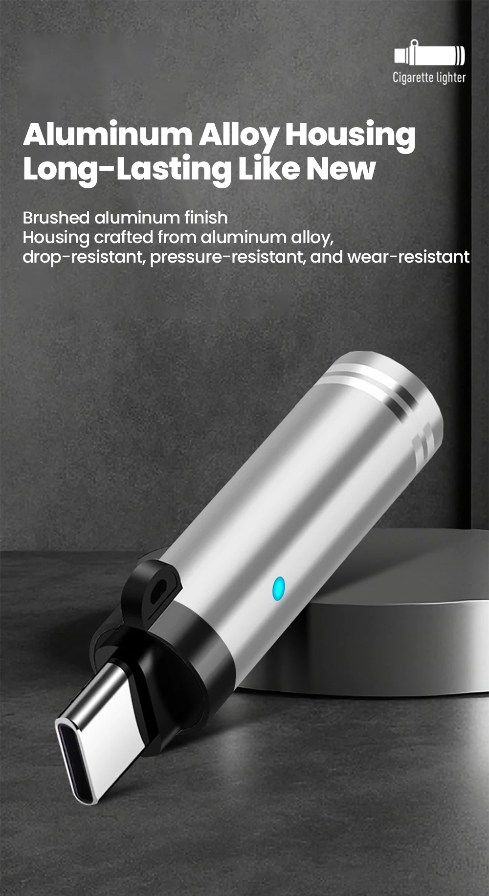 Mini Type C Mobile Phone Cigarette Lighter Air Blowing Cigarette Lighter Outdoor Safety USB C Lighter Adapter For iPhone 17 Pro