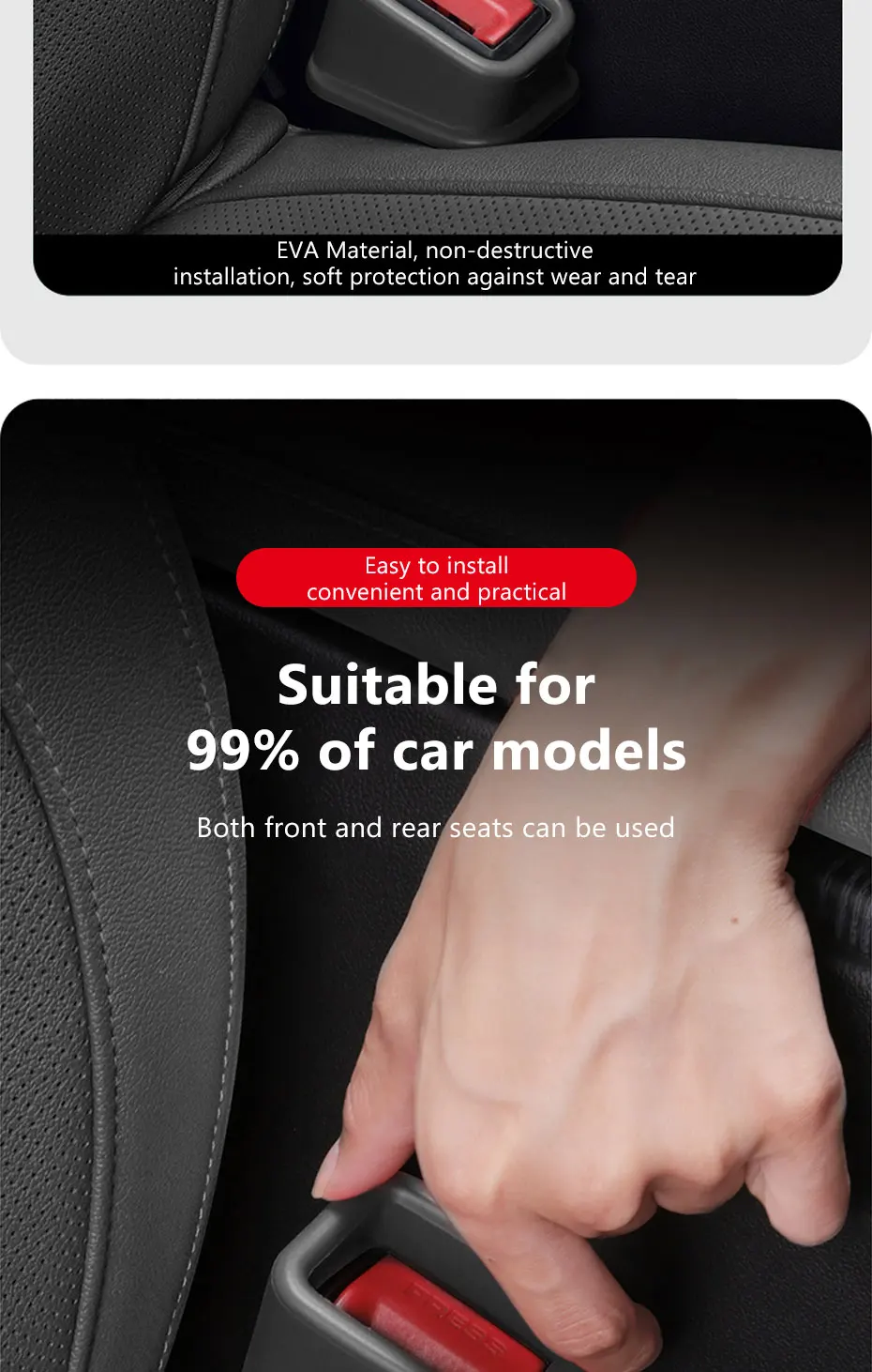 BLALION 2PCS Car Seat Belt Slot Fixer Safety Belts Lock Buckle Fixing Anti-Slip Silicone Holder Auto Interior Decor Accessories