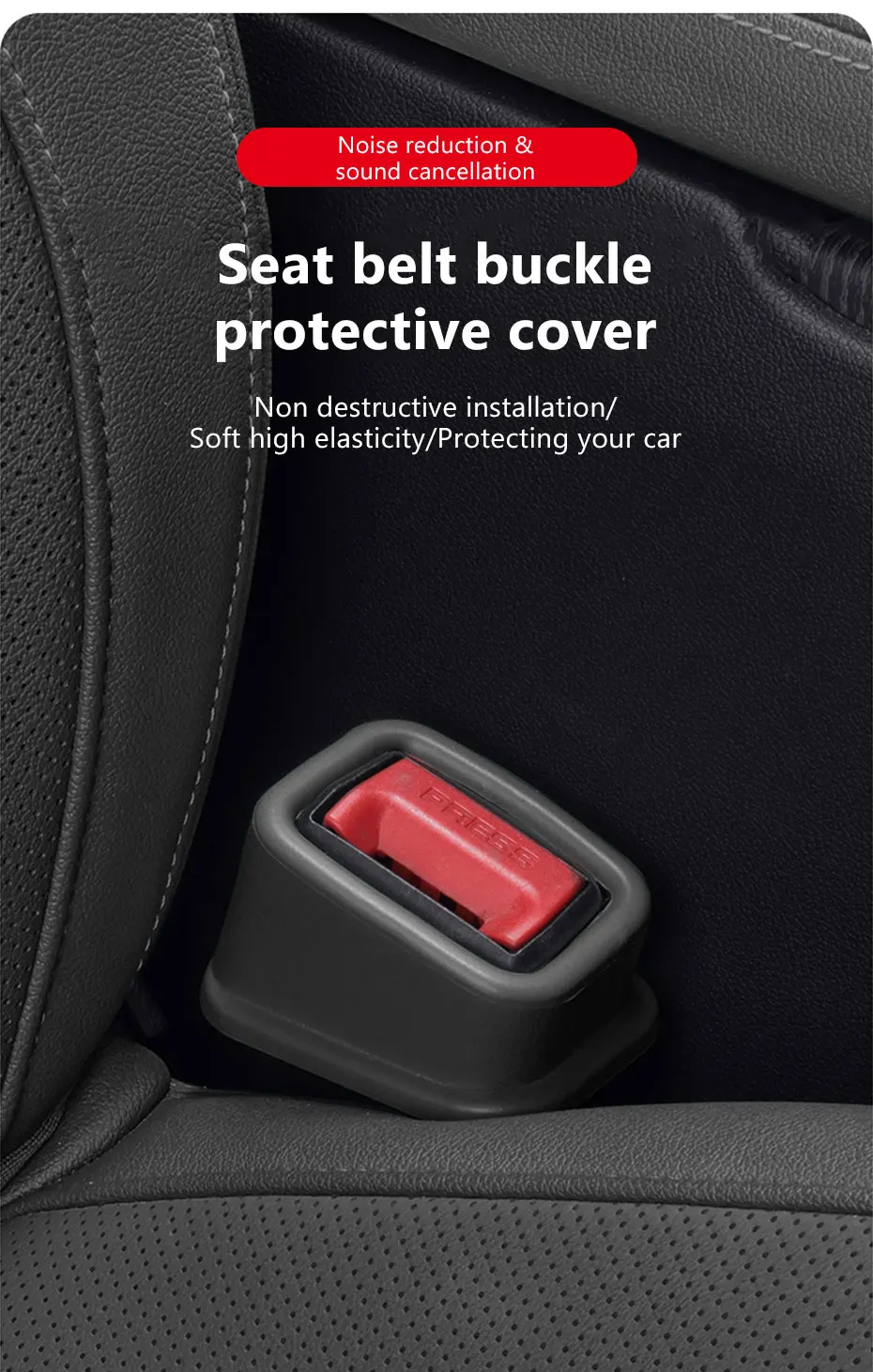 BLALION 2PCS Car Seat Belt Slot Fixer Safety Belts Lock Buckle Fixing Anti-Slip Silicone Holder Auto Interior Decor Accessories