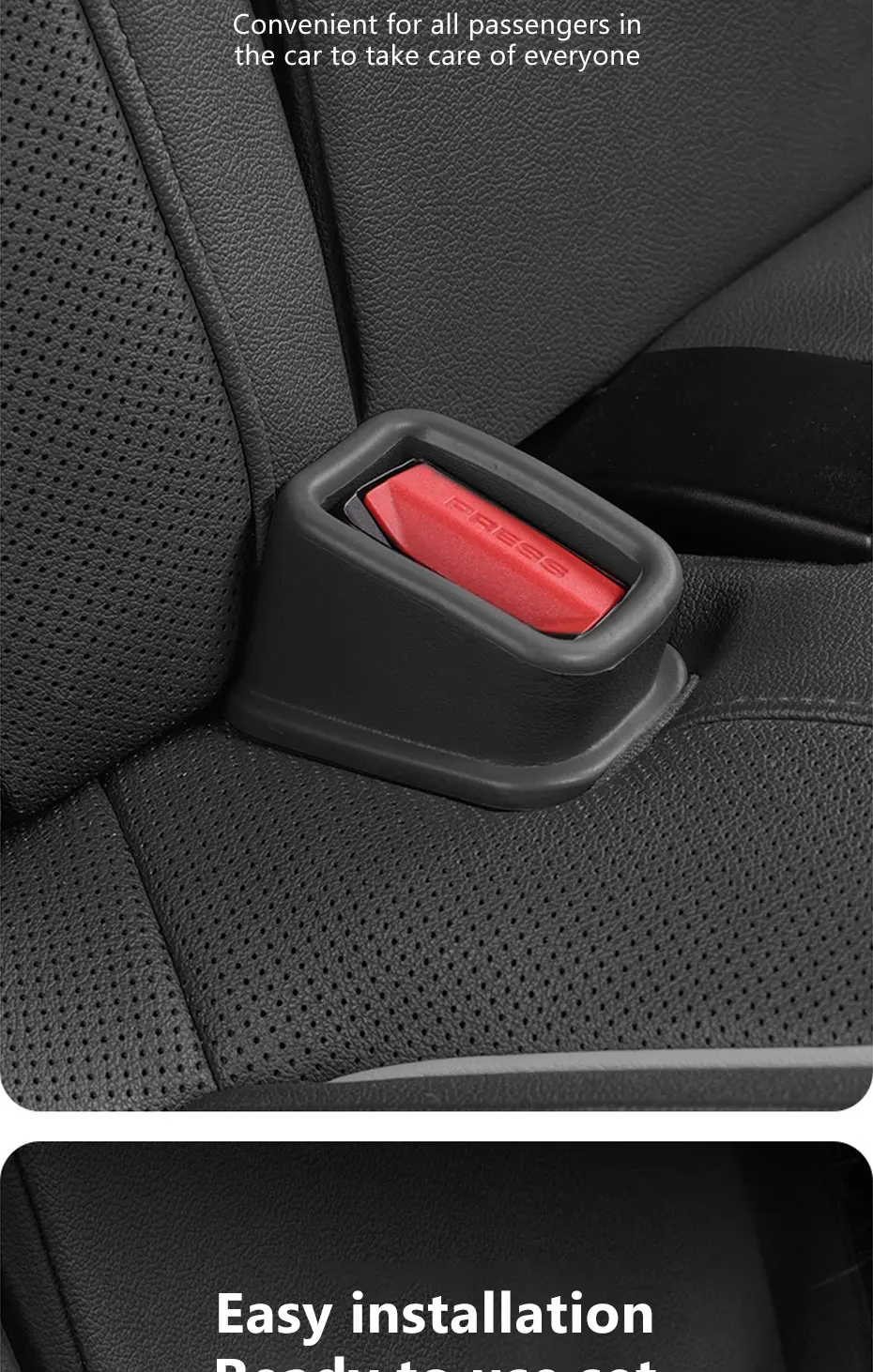 BLALION 2PCS Car Seat Belt Slot Fixer Safety Belts Lock Buckle Fixing Anti-Slip Silicone Holder Auto Interior Decor Accessories